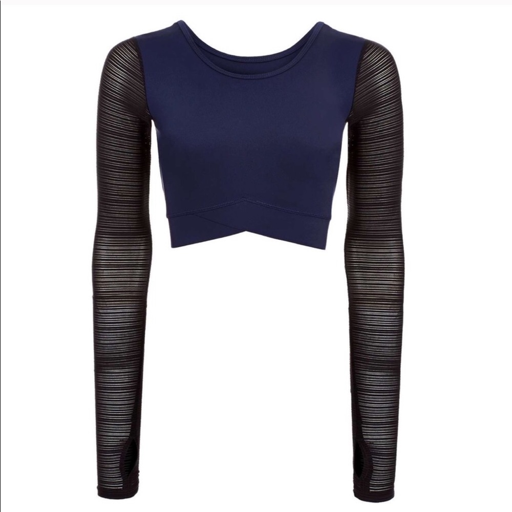 Ivy Park Mesh Long Sleeve Crop Top